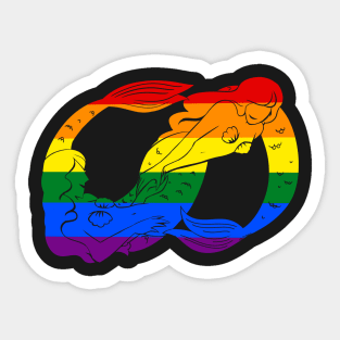 Gay Infinity Mermaids- Black Sticker